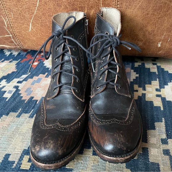 Freebird Oscar Boots Brown Distressed Leather - Picture 3 of 9